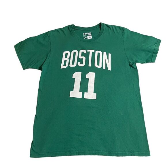 Boston Celtics Adidas NBA Kyrie Irving #11 Green T-shirt Size Large - Picture 1 of 6